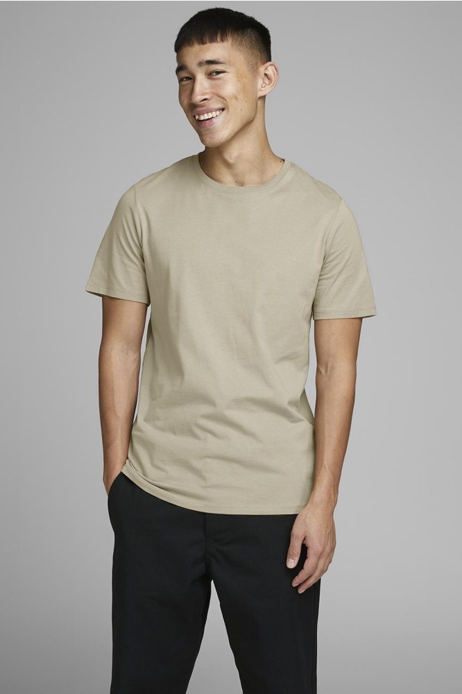 JJEORGANIC BASIC TEE SS O-NECK NOOS 12156101 Crockery/SLIM
